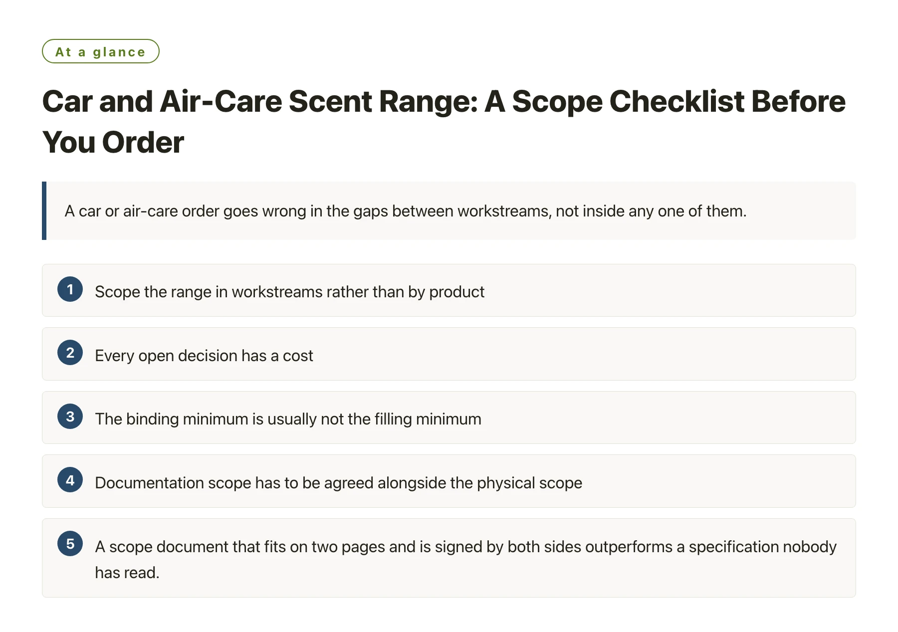Car and Air-Care Scent Range: A Scope Checklist Before You Order——全文要点速览